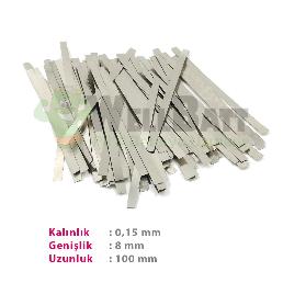 Nikel Metal Şerit 0.15 X 8MM 10cm Kesilmiş  x 50 Adet -PBE0012