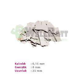 Nikel Metal Şerit 0.15 X 8MM 2.5cm Kesilmiş  x 100 Adet -PBE0013